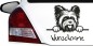 Preview: Wunschname Aufkleber für Auto mit Yorkshire Terrier