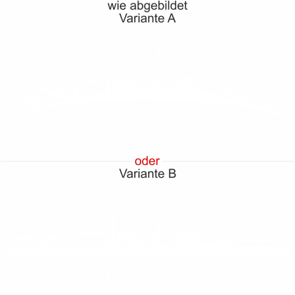 Preview: Stuttgarter Skyline als Aufkleber für die Heckscheibe - Ansicht Ausrichtung mit Farbauswahl und Variante