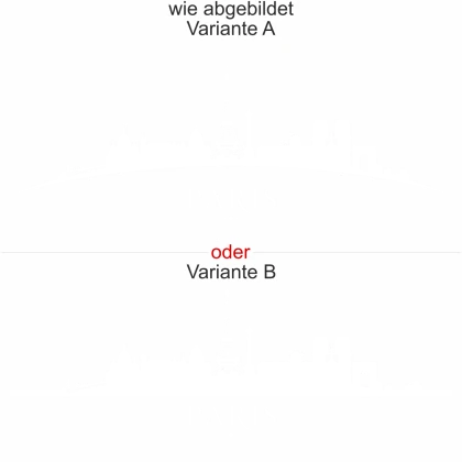 Wohnmobilfolie Skyline von Paris - Ansicht Ausrichtung mit Farbauswahl und Variante