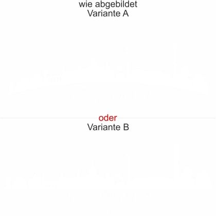Caravandekor Skyline Hannover - Ansicht Ausrichtung mit Farbauswahl und Variante