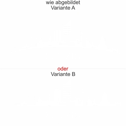 Womodekor die Skyline von Leipzig - Ansicht Ausrichtung mit Farbauswahl und Variante