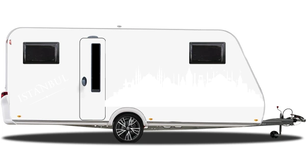 Wohnmobilaufkleber Skyline von Istanbul auf hellem Wohnwagen - Ansicht Farbauswahl