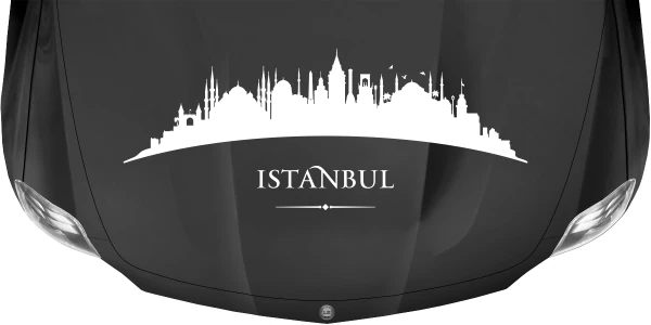 Wohnmobilaufkleber Skyline von Istanbul auf dunkler Motorhaube - Ansicht Farbauswahl auf dunkler Motorhaube - Ansicht Farbauswahl