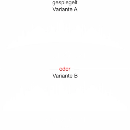 Istanbuler Skyline als Aufkleber für die Motorhaube - Ansicht Ausrichtung mit Farbauswahl und Variante