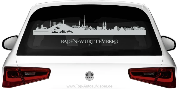 Heckscheibenaufkleber Skyline Baden-Württemberg