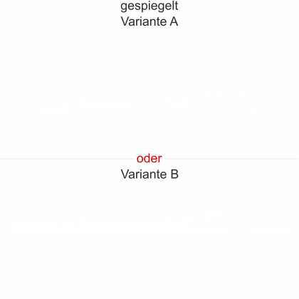 Preview: Heckscheibenaufkleber Skyline Baden-Württemberg - gespiegelt - Ansicht Farbauswahl - Varianten A und B