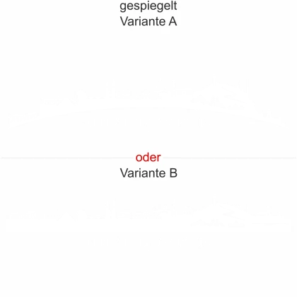 Heckscheibenaufkleber Skyline Baden-Württemberg - gespiegelt - Ansicht Farbauswahl - Varianten A und B