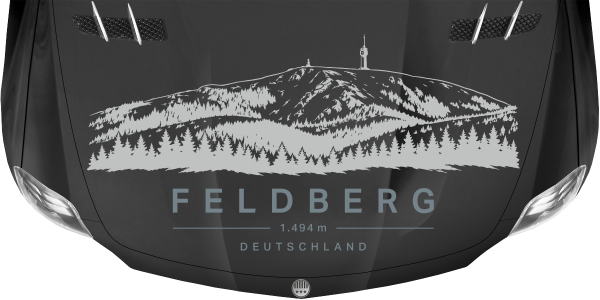 Preview: Wohnmobilaufkleber Feldberg auf dunkler Motorhaube