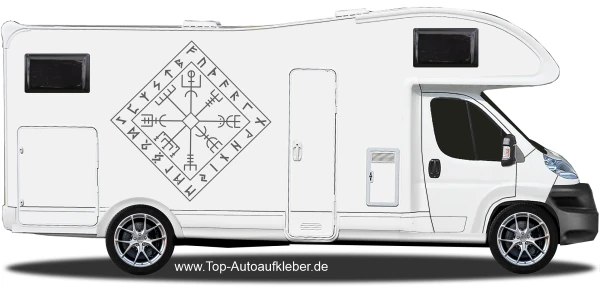Autoaufkleber Wegkompass der Wikinger | Set für beide Fahrzeugseiten