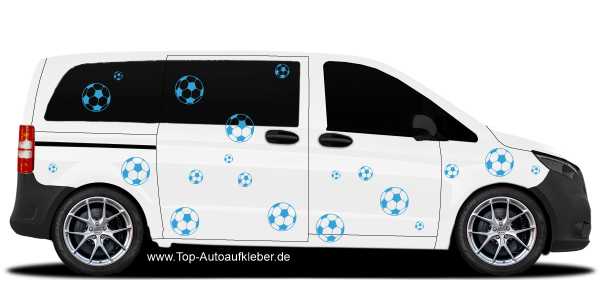 Preview: Autoaufkleber Set Fußbälle | Frei platzierbares Set