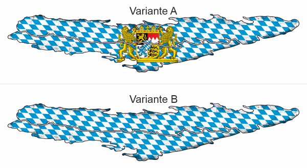 Flagge Freistaat Bayern | Autoaufkleber für beide Fahrzeugseiten