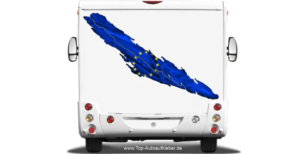 Die europäische Flagge zum Aufkleben aufs Fahrzeugheck
