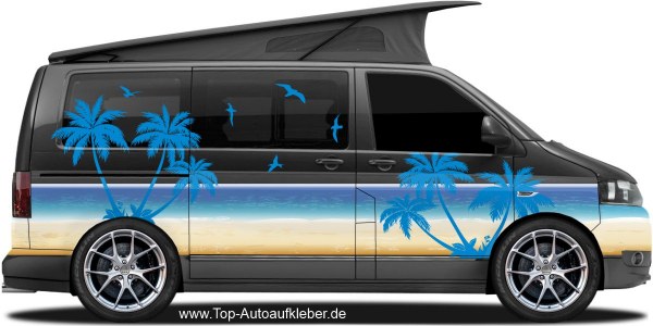 Preview: Camper Dekor Strand und Palmen | Set für beide Fahrzeugseiten Preview: Camper Dekor Strand und Palmen | Set für beide Fahrzeugseiten