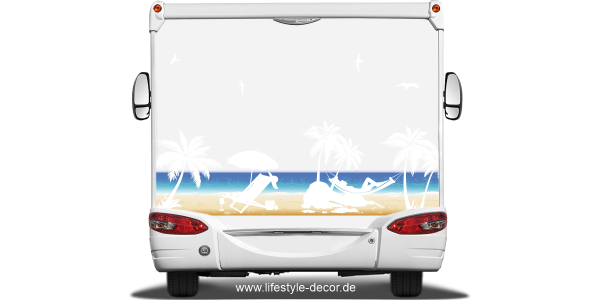 Preview: Wohnmobil Aufkleber Sommerfeeling am Strand Preview: Wohnmobil Aufkleber Sommerfeeling am Strand