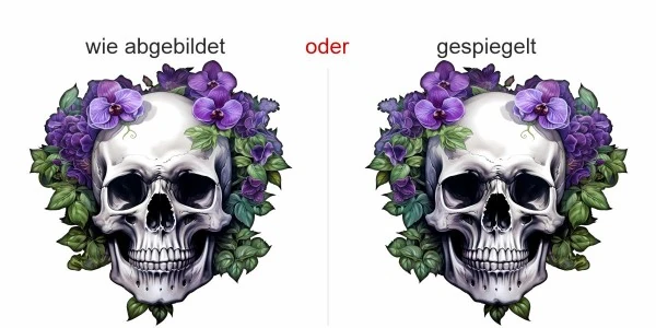 Klebefolie Totenkopf mit Blüten
