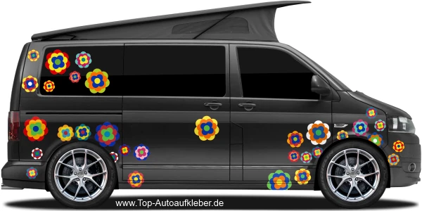 Flower Power Blumen Aufkleber Set