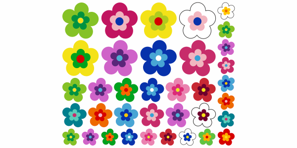 Preview: Hippie Flower Power Blüten Aufkleber Set Preview: Hippie Flower Power Blüten Aufkleber Set