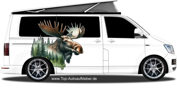 Autoaufkleber Eurasischer Elch | Set für beide Fahrzeugseiten