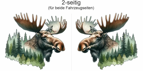 Autoaufkleber Eurasischer Elch | Set für beide Fahrzeugseiten
