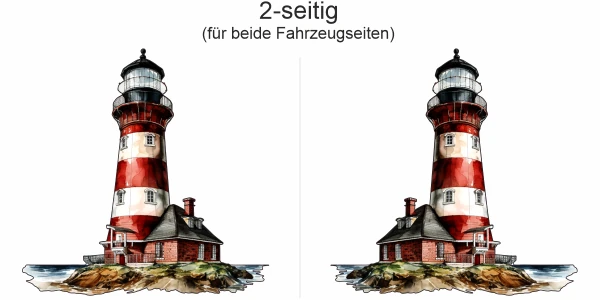 Autoaufkleber Leuchtturm | Set für beide Fahrzeugseiten