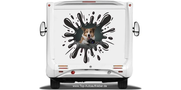 Hunde Aufkleber im Klecks mit eigenem Foto