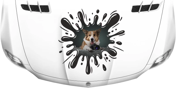 Hunde Aufkleber im Klecks mit eigenem Foto