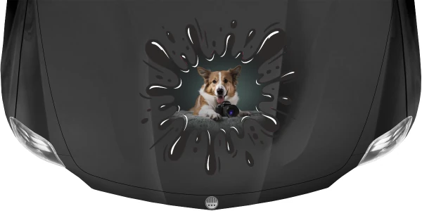 Hunde Aufkleber im Klecks mit eigenem Foto