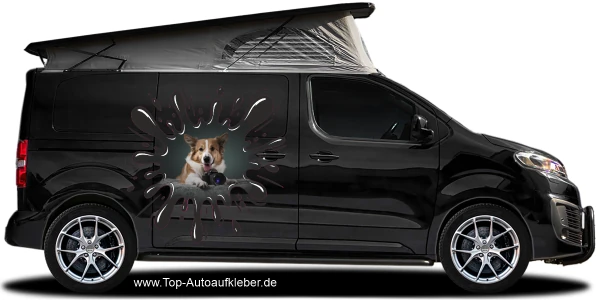 Hunde Aufkleber im Klecks mit eigenem Foto
