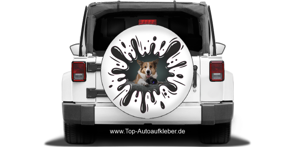 Preview: Hunde Aufkleber im Klecks mit eigenem Foto