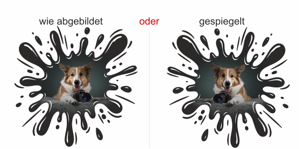 Hunde Aufkleber im Klecks mit eigenem Foto