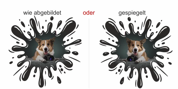 Hunde Aufkleber im Klecks mit eigenem Foto