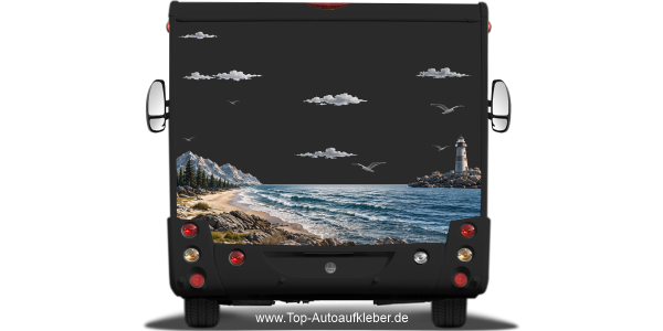 Preview: Heckaufkleber Berge und Meer