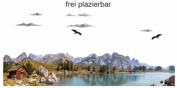 Preview: Reisemobil Aufkleber Bergsee | Set für beide Fahrzeugseiten