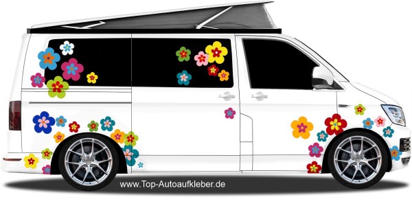 Hippie Blumen Aufkleber Set