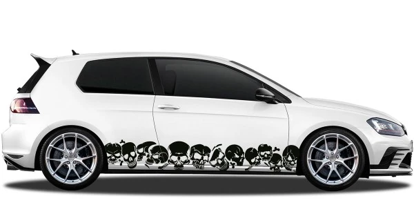 Autoaufkleber Böse Totenschädel | Set für beide Fahrzeugseiten