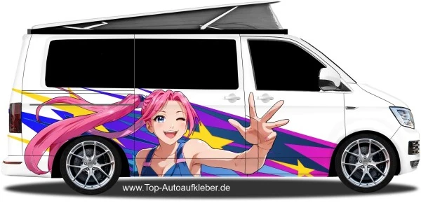 Autodekor Kawaii Anime Girl auf Van