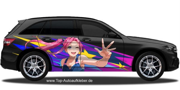 Preview: Autodekor Kawaii Anime Girl | Set für beide Fahrzeugseiten Preview: Autodekor Kawaii Anime Girl | Set für beide Fahrzeugseiten