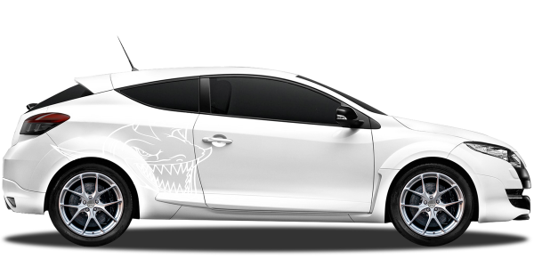 Preview: Autoaufkleber Gefährlicher Hai | Set für beide Fahrzeugseiten