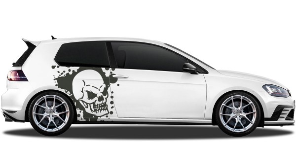 Preview: Autotattoo Totenkopf Splash | Set für beide Fahrzeugseiten