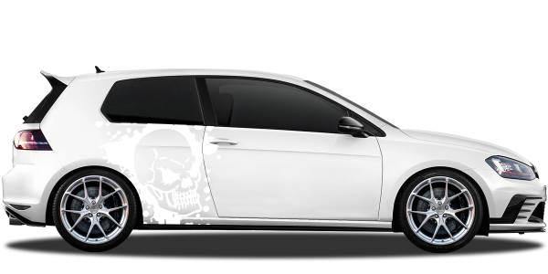 Preview: Autotattoo Totenkopf Splash | Set für beide Fahrzeugseiten