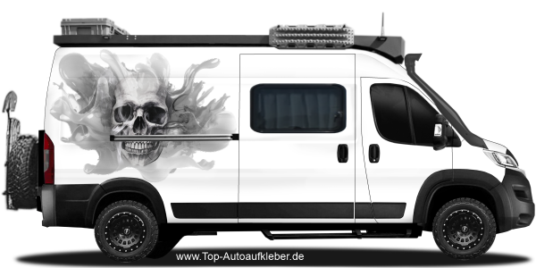 Preview: Camperaufkleber Totenschädel Splash | Set für beide Fahrzeugseiten Preview: Camperaufkleber Totenschädel Splash | Set für beide Fahrzeugseiten