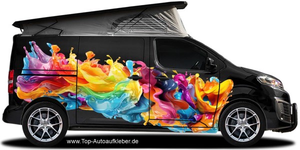 Camperdekor Magic auf schwarzem Van