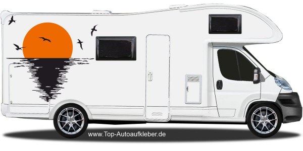Preview: Wohnmobildekor Sonnenuntergang am Meer Preview: Wohnmobildekor Sonnenuntergang am Meer