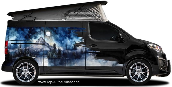 Preview: Aquarellaufkleber Berge bei Nacht | Set für beide Fahrzeugseiten (in 3 Varianten erhältlich) Preview: Aquarellaufkleber Berge bei Nacht | Set für beide Fahrzeugseiten (in 3 Varianten erhältlich)