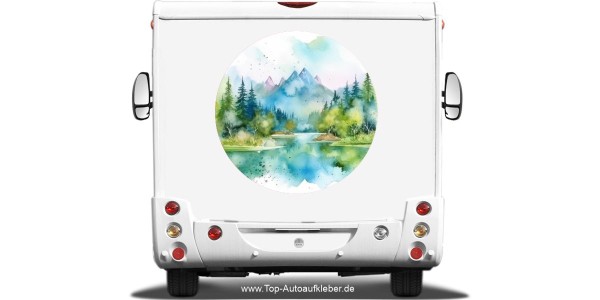 Preview: Aquarellgemälde Alpenpanorama (in 3 Varianten erhältlich)