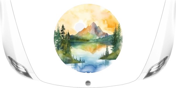 Preview: Aquarellgemälde Alpenpanorama (in 3 Varianten erhältlich)