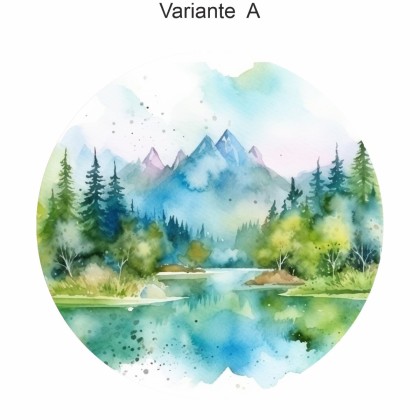 Preview: Aquarellgemälde Alpenpanorama (in 3 Varianten erhältlich)