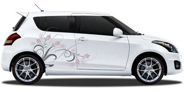 Autoaufkleber Blumenornamente | Set für beide Fahrzeugseiten