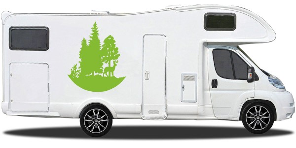 Preview: Wohnmobilaufkleber Hirsch im Wald Preview: Wohnmobilaufkleber Hirsch im Wald