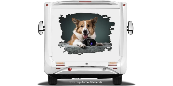 Aufkleber Eigenes Hundebild Fleck auf dem Heck